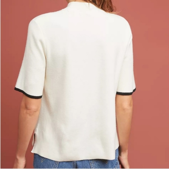 Anthropologie Moth Rhiannon Top Size S Gray/Cream - Picture 12 of 12